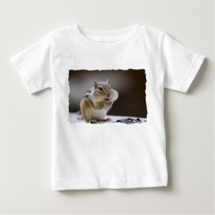 頬の完全な写真が付いているシマリス ベビーTシャツ