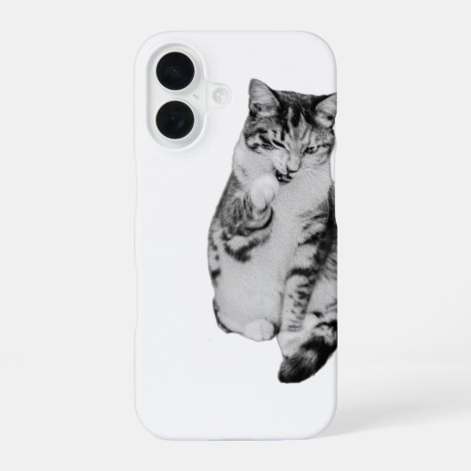 頬への前足 iPhone 16ケース (裏面)