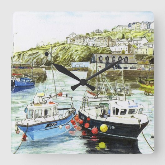 「頬への頬」の時計 スクエア壁時計 (正面)