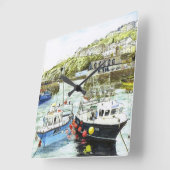 「頬への頬」の時計 スクエア壁時計 (傾斜)