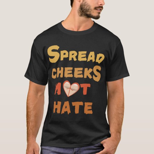 頬を広げて、憎しみは広げない フレンド Tシャツ (正面)