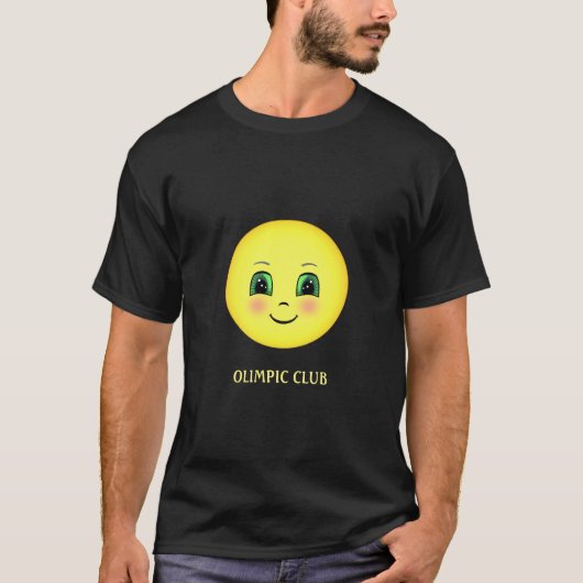 頬を染めた幸せ顔の絵文字 Tシャツ (正面)