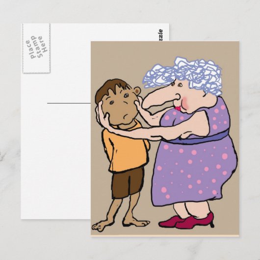 頬を絞る ポストカード (正面/裏面)