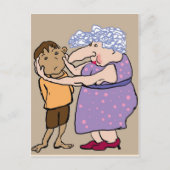 頬を絞る ポストカード (正面)