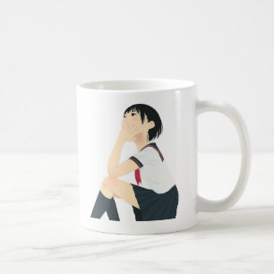 頬杖をついている日本の女の子 コーヒーマグカップ