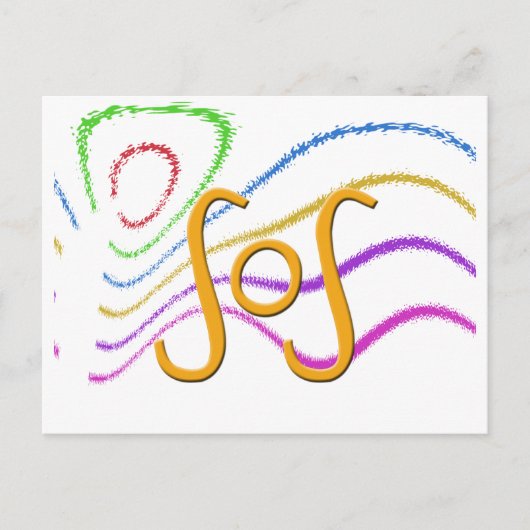 頭おもしろい字語 – SOS ポストカード (正面)