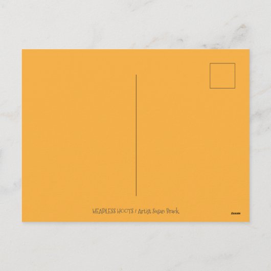 頭おもしろい無し馬乗りフクロウ眠い中空鳥 シーズンポストカード (裏面)