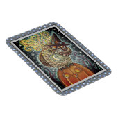 頭おもしろい無し馬乗りフクロウ眠い中空鳥 マグネット (右側)