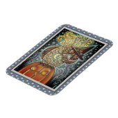 頭おもしろい無し馬乗りフクロウ眠い中空鳥 マグネット (左側)