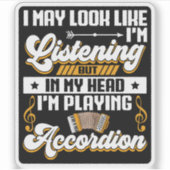 頭おもしろい聞の中で私はアコーディオン遊だ シール (正面)