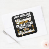 頭おもしろい聞の中で私はアコーディオン遊だ スクエアシール (封筒)