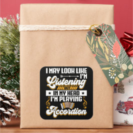 頭おもしろい聞の中で私はアコーディオン遊だ スクエアシール