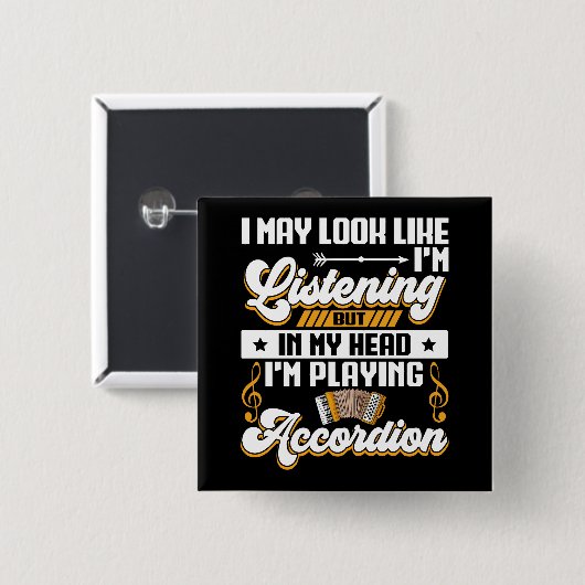 頭おもしろい聞の中で私はアコーディオン遊だ 缶バッジ (正面&裏面)