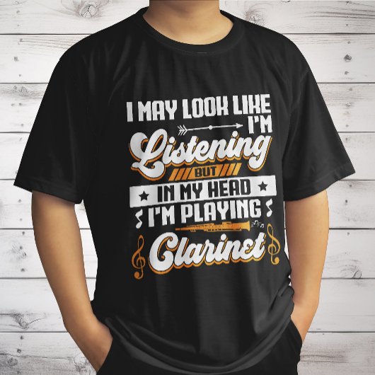 頭おもしろい聞の中で私はクラリネット遊だ Tシャツ