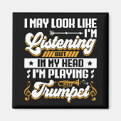 頭おもしろい聞の中で私はラッパ遊ーだ マグネット (正面)