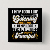 頭おもしろい聞の中で私はラッパ遊ーだ 缶バッジ (正面)