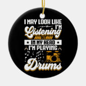 頭おもしろい聞中で俺はドラム遊だ セラミックオーナメント (正面)