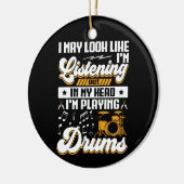 頭おもしろい聞中で俺はドラム遊だ セラミックオーナメント (左)