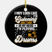 頭おもしろい聞中で俺はドラム遊だ セラミックオーナメント (裏面)