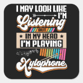 頭おもしろい聞中に私のキシロ遊ホン スクエアシール (正面)