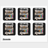 頭おもしろい聞中に私のキシロ遊ホン スクエアシール (シート)