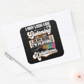 頭おもしろい聞中に私のキシロ遊ホン スクエアシール (封筒)