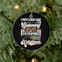 頭おもしろい聞中に私のキシロ遊ホン セラミックオーナメント