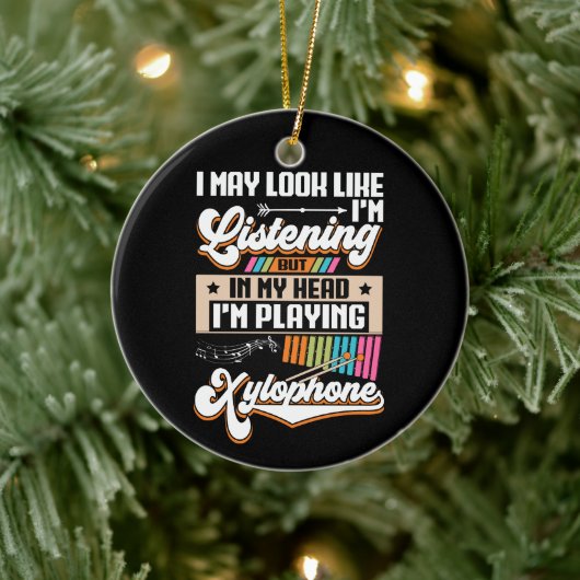 頭おもしろい聞中に私のキシロ遊ホン セラミックオーナメント (ツリー)