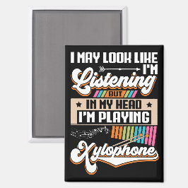 頭おもしろい聞中に私のキシロ遊ホン マグネット