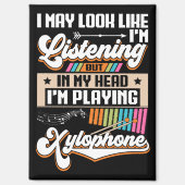 頭おもしろい聞中に私のキシロ遊ホン マグネット (正面)