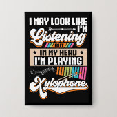 頭おもしろい聞中に私のキシロ遊ホン 缶バッジ (正面)