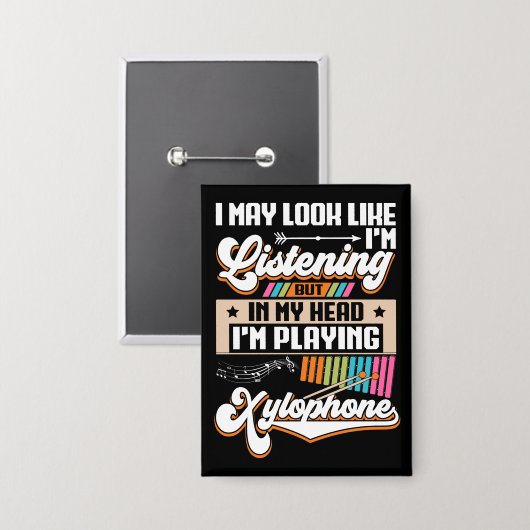 頭おもしろい聞中に私のキシロ遊ホン 缶バッジ (正面/裏面)