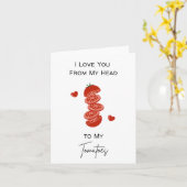 頭からトマトまで愛する – Pun Valentine カード (黄色い花)