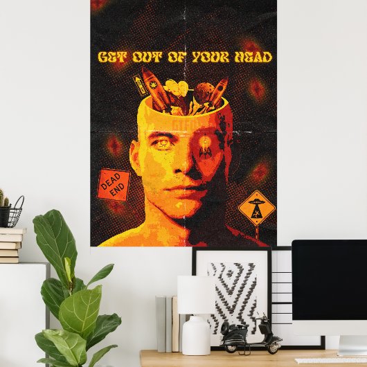 頭から離れる – シュールポップ・アートのアートポスター ポスター (ホームオフィス)