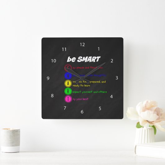 頭が切れるがあって下さい スクエア壁時計 (ホーム)