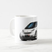 頭が切れるで白い車 コーヒーマグカップ (正面左)