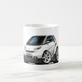 頭が切れるで白い車 コーヒーマグカップ (中央)