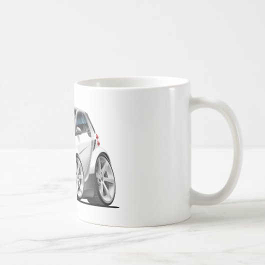 頭が切れるで白い車 コーヒーマグカップ (右)