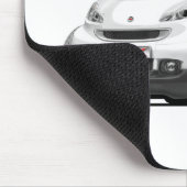 頭が切れるで白い車 マウスパッド (コーナー)