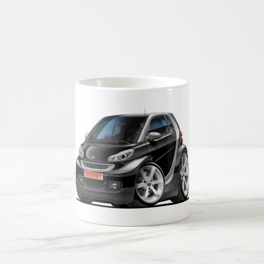 頭が切れるで黒い車 コーヒーマグカップ (中央)