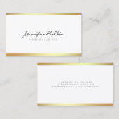 頭が切れるなあなた自身のモダンでエレガントなホワイトゴールドを作成して下さい 名刺 (正面/裏面)