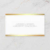 頭が切れるなあなた自身のモダンでエレガントなホワイトゴールドを作成して下さい 名刺 (裏面)