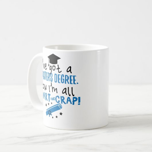頭が切れるなおよびがらくたの修士号の卒業のマグ コーヒーマグカップ (正面左)