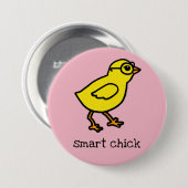 頭が切れるなひよこ-大きいボタン 缶バッジ (正面&裏面)