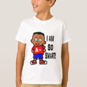 頭が切れるなアフリカ系アメリカ人の男の子のTシャツ Tシャツ (正面)