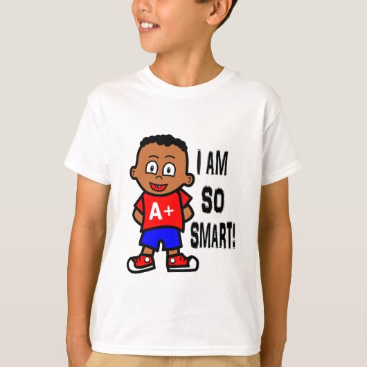 頭が切れるなアフリカ系アメリカ人の男の子のTシャツ Tシャツ (正面)
