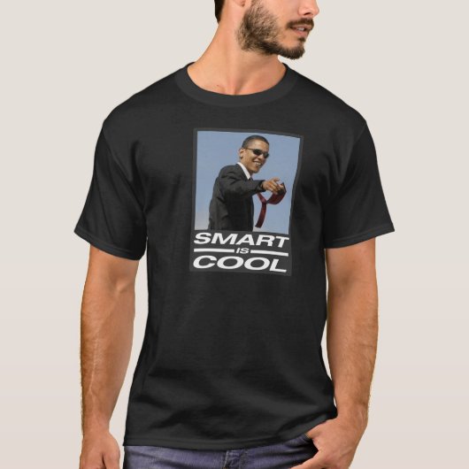 頭が切れるなオバマはクールです Tシャツ (正面)
