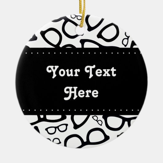 頭が切れるなガラスパターン セラミックオーナメント (正面)