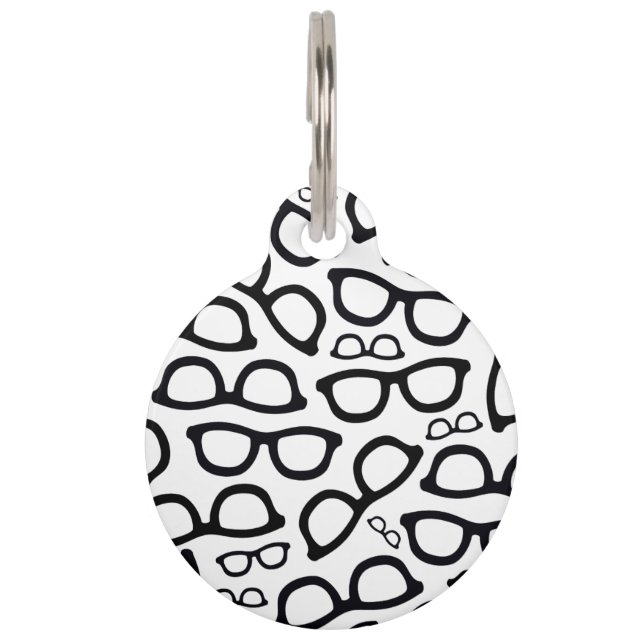 頭が切れるなガラスパターン ペット　ネームタグ (正面)