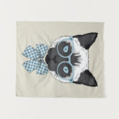 頭が切れるなシャム猫のファッション タペストリー (正面(横))